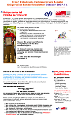 Krügercolor ist FOGRA Zertifiziert - Sondernewsletter Oktober 2007 / 1 Krügercolor ist FOGRA Zertifiziert - Sondernewsletter Oktober 2007 / 1